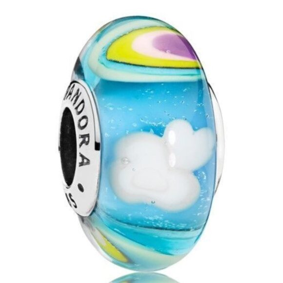 NEW Pandora rainbow murano glass bead charm - Picture 1 of 5